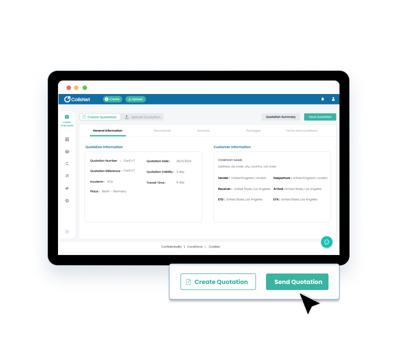 Create and send quotation